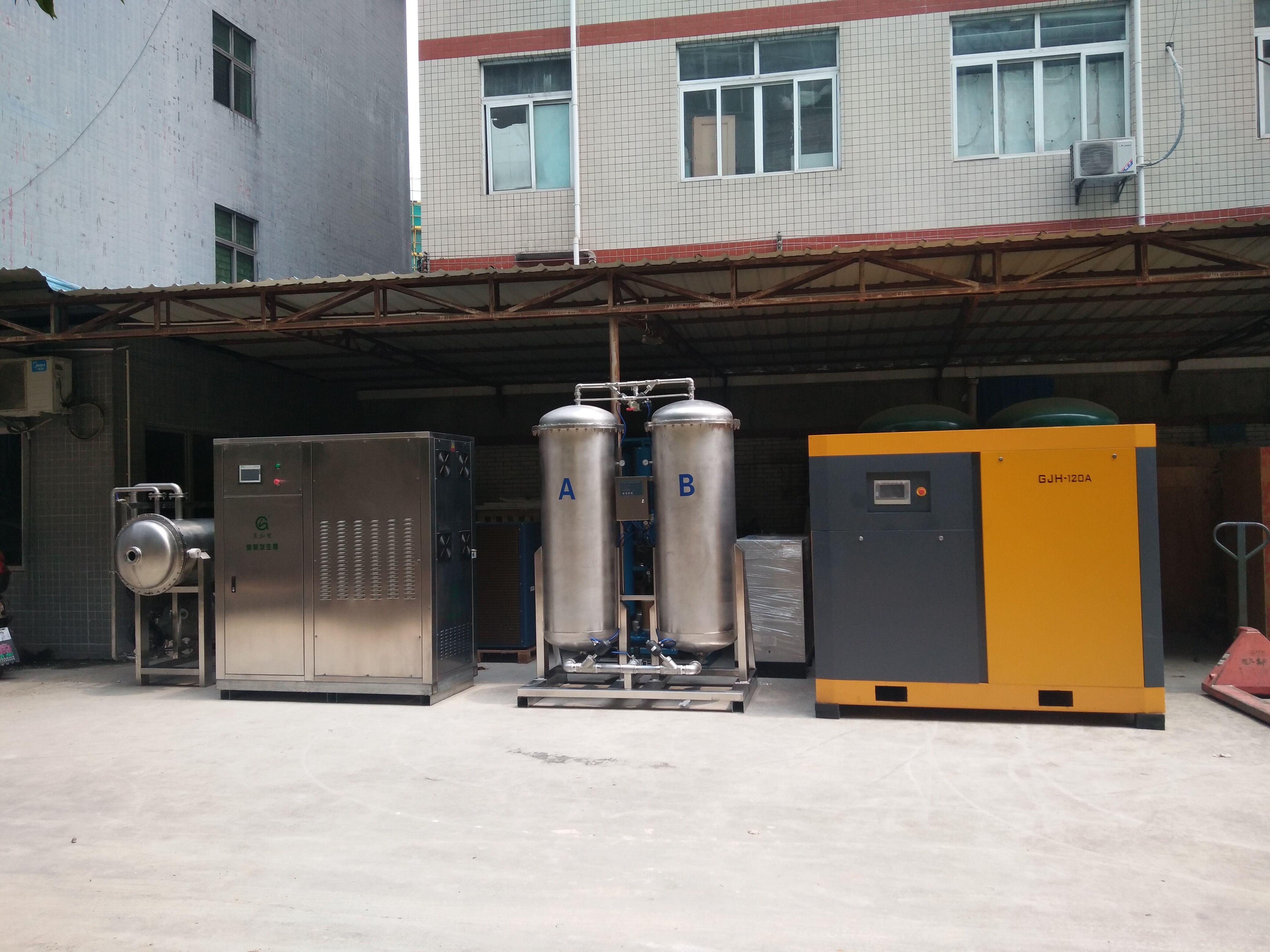 佳環(huán)8月份，出貨一套5KG氧氣源臭氧發(fā)生器應用于洗滌廢水回水處理